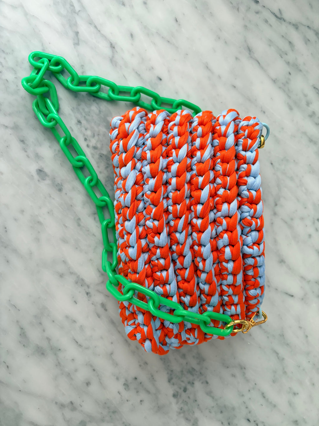 PRE-ORDER Crocheted Crossbody - The Spritz (Orange + Blue)