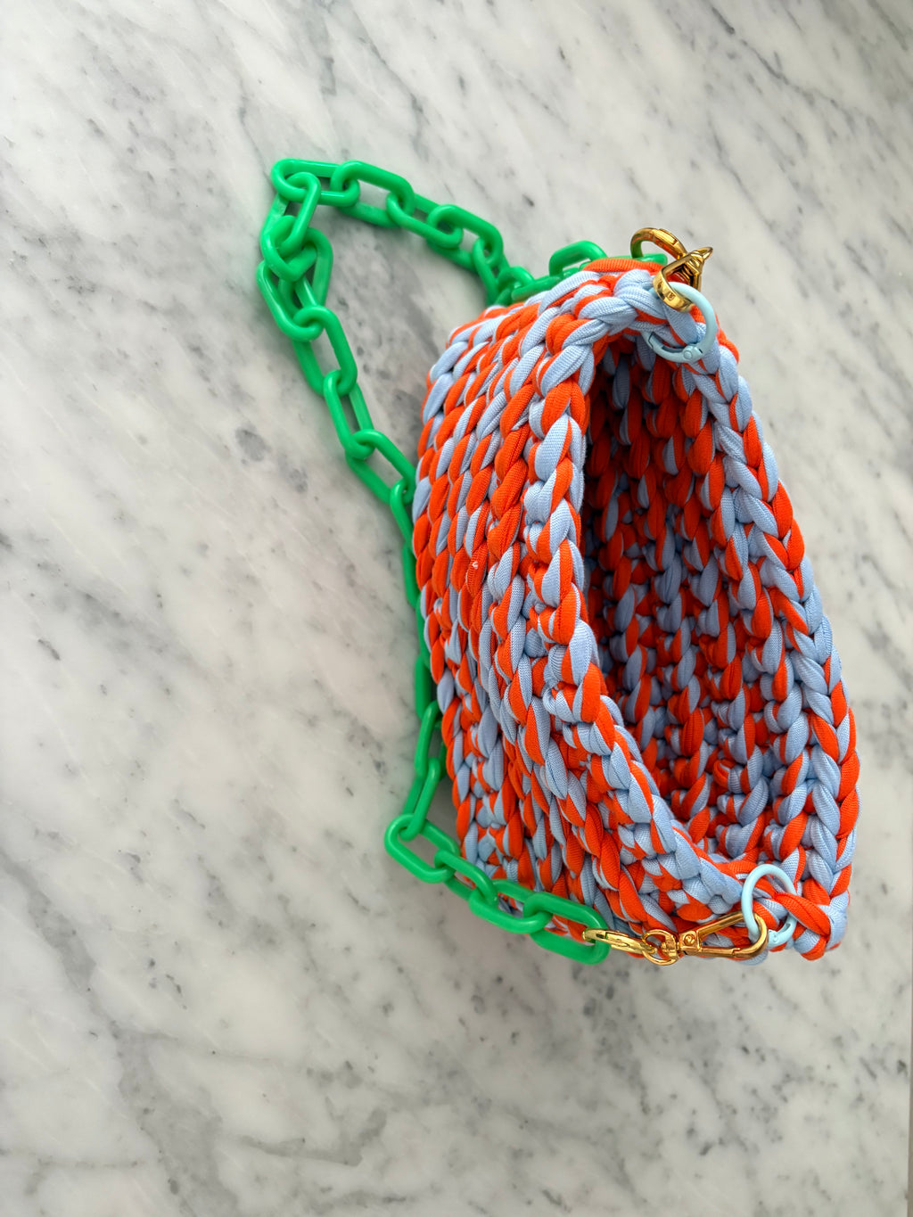PRE-ORDER Crocheted Crossbody - The Spritz (Orange + Blue)
