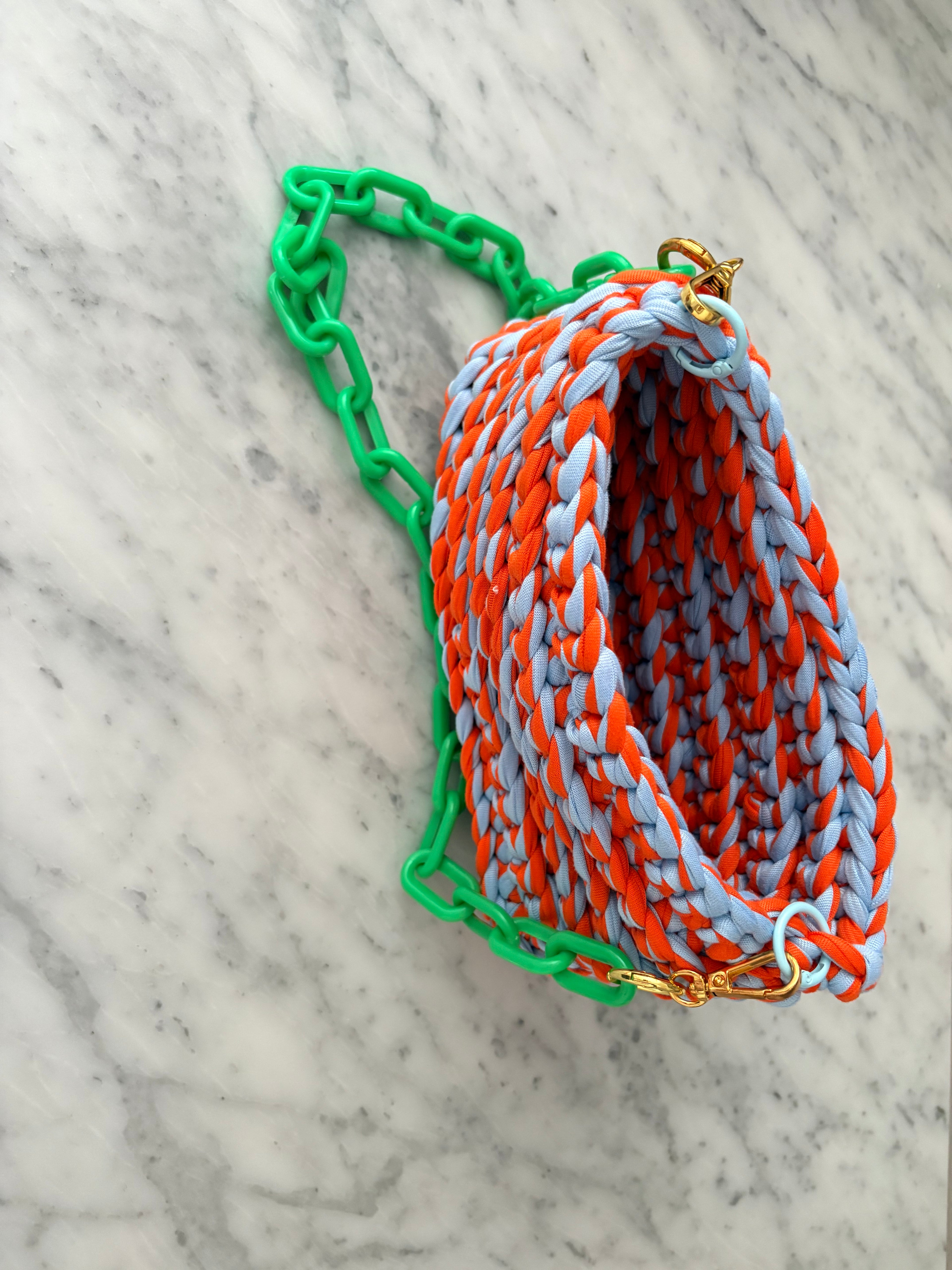 PRE-ORDER Crocheted Crossbody - The Spritz (Orange + Blue)