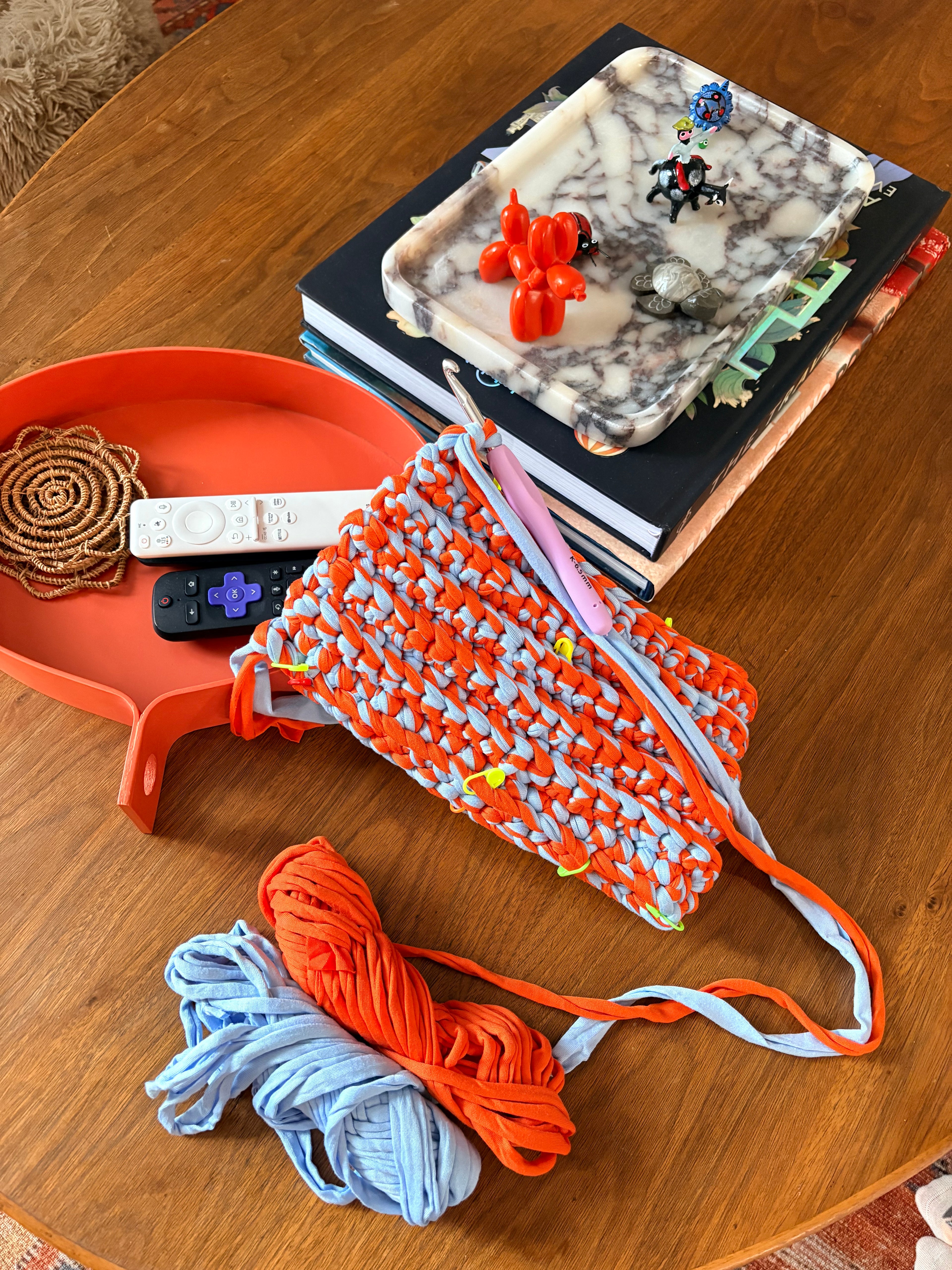 PRE-ORDER Crocheted Crossbody - The Spritz (Orange + Blue)
