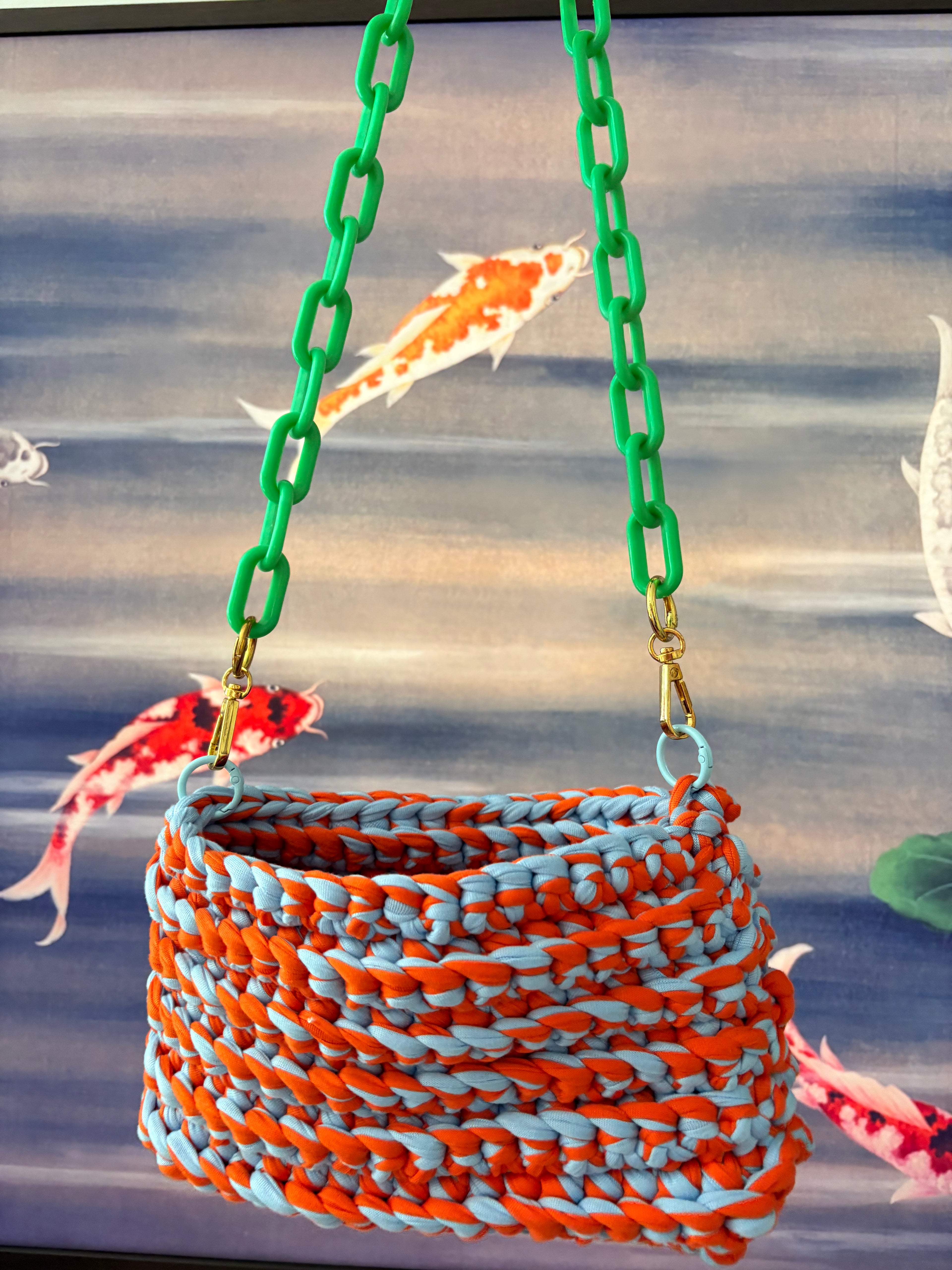 PRE-ORDER Crocheted Crossbody - The Spritz (Orange + Blue)