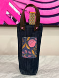Denim and Leather Wine Bag - Single
