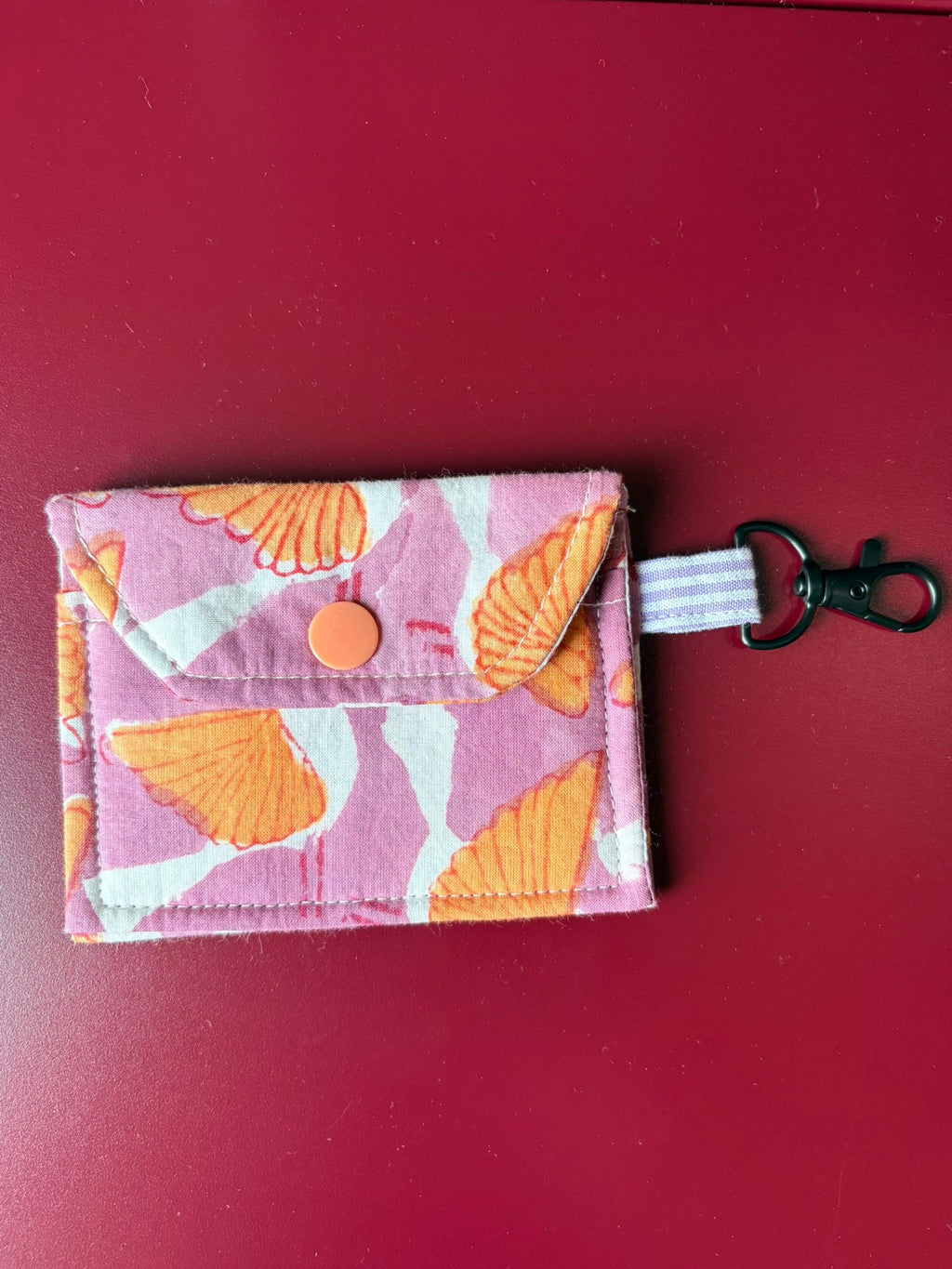 Handmade Fabric Wallet with Clasp - Bird Print