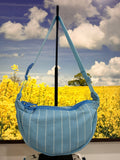 Crossbody - Blue & White Stripe and Blue Zipper
