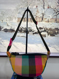 Crossbody - Red & Pink Plaid and Black Zipper