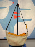 Crossbody - Yellow & Orange Stripe and Orange Zipper