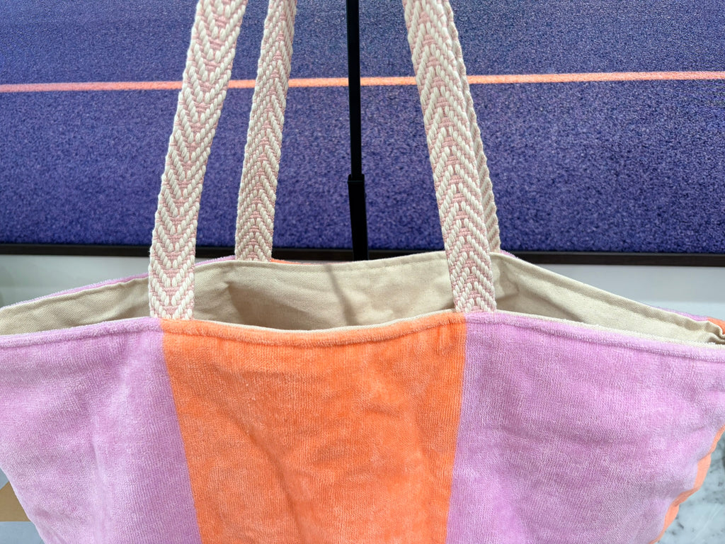 Orange & Purple Terry Cloth Beach Tote